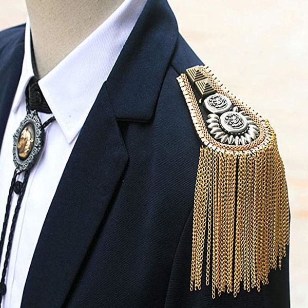 1 par tofslänkkedja Epaulet axelbrädor Badge fransad