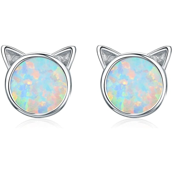 Opal Cat Stud örhängen Damörhängen Hypoallergena örhängen