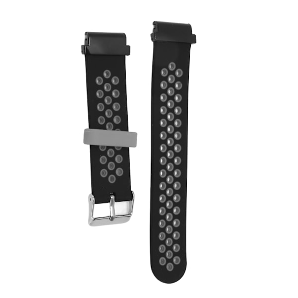 20 mm silikoneurrem med åndbar, vandafvisende og komfortabel håndledsrem til Garmin Fenix 7S 6S 5S - Sort/Grå