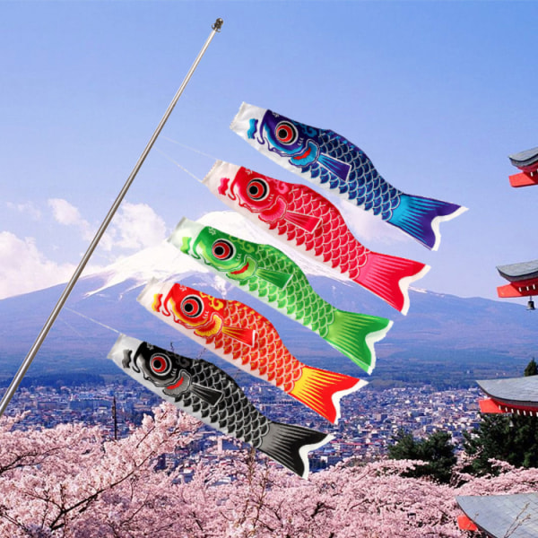 6st japanska karpformade streamerflaggor