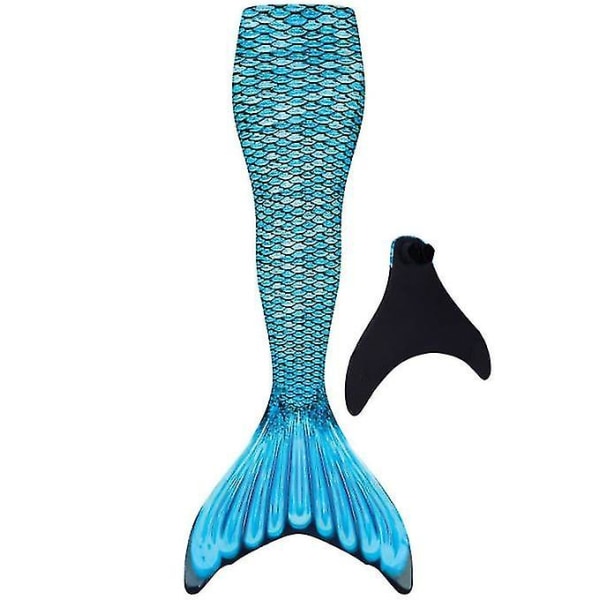 Voksen forstærket havfruehale til svømning, Monofin inkluderet blue XL