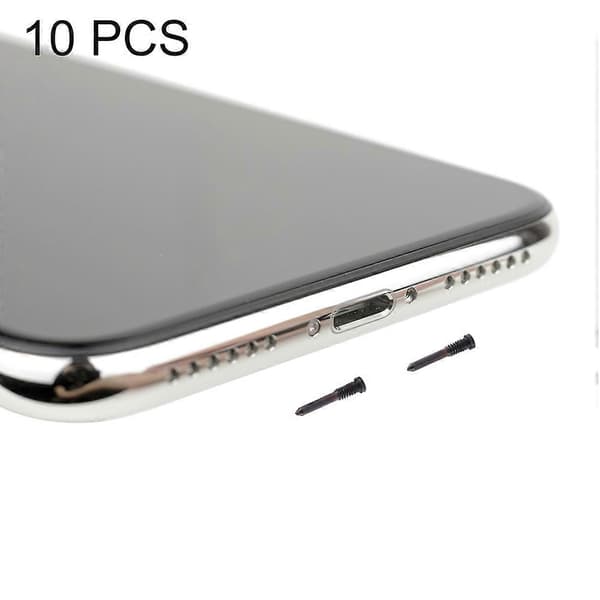 (Ny) 10 stk. ladeportsskruer til iPhone X Black