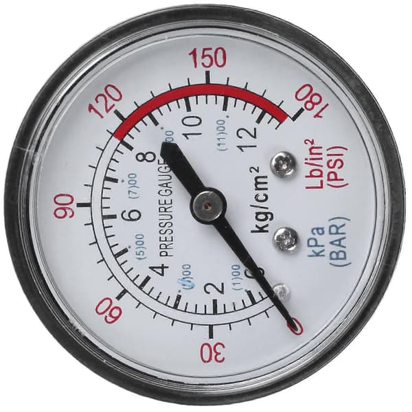 Rund 0-180 psi 13mm 1/4BSP Diameter Skivekomparator Luftmanometer, Sort