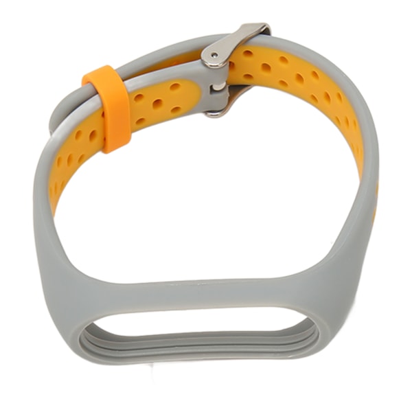 Ersättningsarmband Fullt Skydd Justerbart Mjukt Silikon Smart Armbandsrem för Mi Band 7 - Grå/Orange