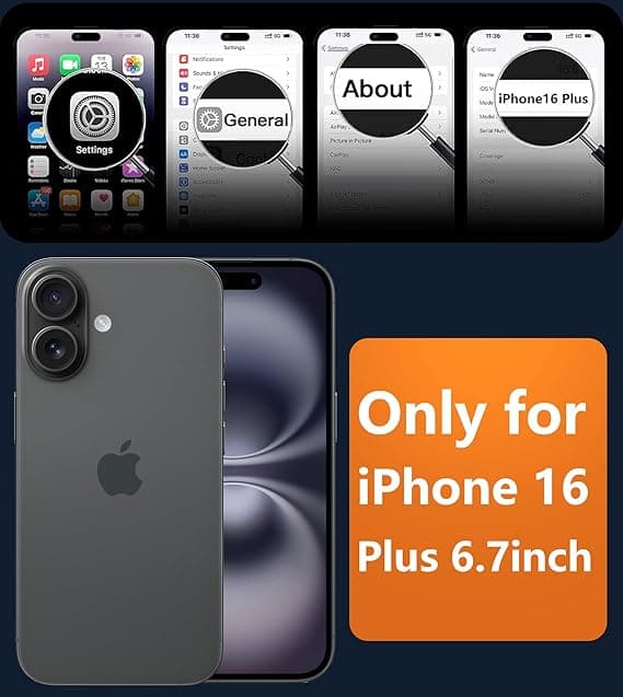 【YD】FNTCASE for iPhone 16 Plus Case with Screen Protector, Compatible with MagSafe, Translucent Matte, Military Grade Shockproof Shell, Black-T Black-T