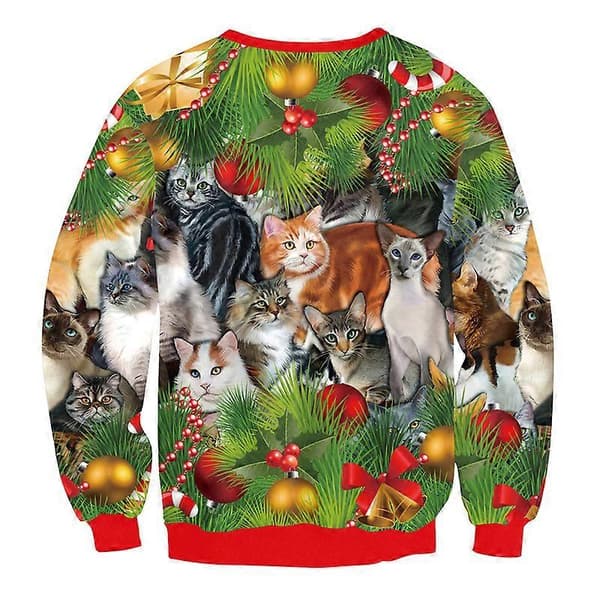 Hus Unisex Ful Jultröja Tröja Tryckt Pullover, Halloween 3D Digitaltryck Tröja COLOR 4 L