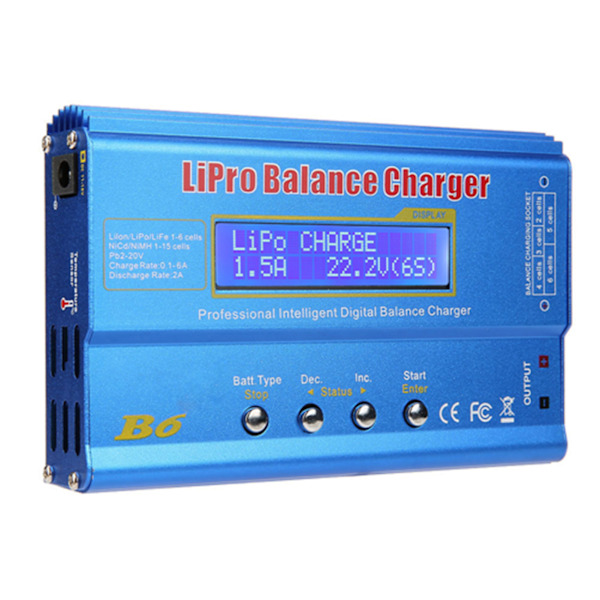 80W digitaalinen LCD-tasapainolaturin purkaja LiPo NiMH RC-akulle - sininen ja musta