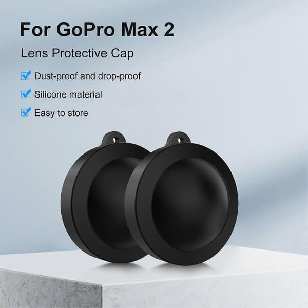 (Ny) Til GoPro MAX2 PULUZ Silikone Dobbeltlinsecover (Sort) Black