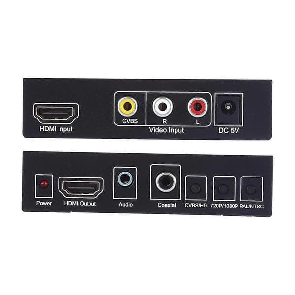 (Ny) NK-8A AV + HDMI til HDMI HD Video Converter (Sort) Svart