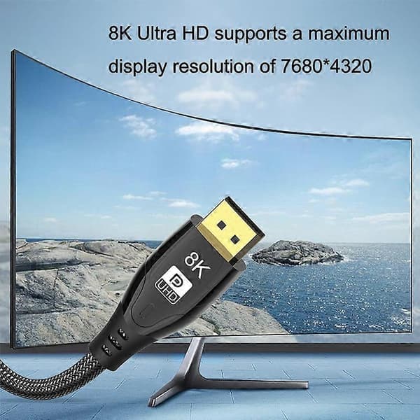 (Uusi) 5m 1.4-version DP-kaapeli kullattu liitäntä 8K-teräväpiirtonäytön tietokonekaapeli Not Specified