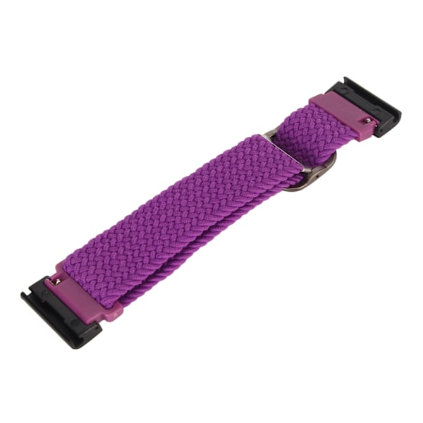 Justerbar 22mm Flettet Klokkereim med 26mm Spenne - Elastisk Flettet Erstatningsreim for Fenix 7X i Lilla