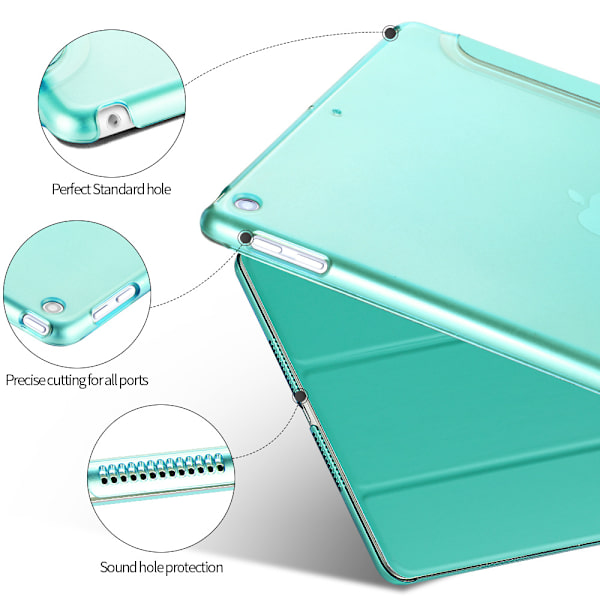 Etui i læder til iPad Air 2 - Beskyttende cover - Ultra tyndt beskyttende skal - TPU bagpanel - Sort