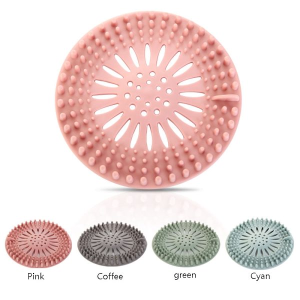 Hair Catcher Bruseafløbsdæksel Pink/Blå/Grøn/Grå 4 stk