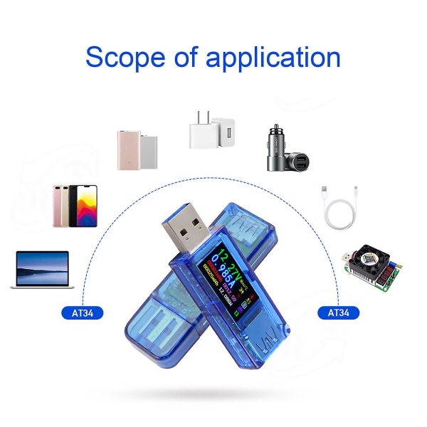 Power 3,7-30v 0-4a Spänning USB Tester Multimeter