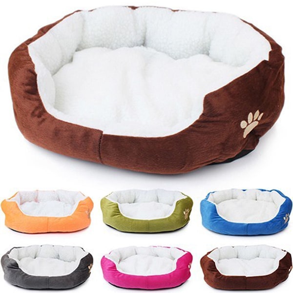 Hundeseng Vaskbare varme runde hundesenger for valper og kattunger Coffee
