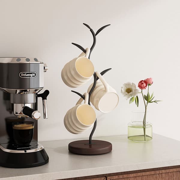 【YD】Tree-Shaped Cup Holder Rack, Wall-Mounted Mug Rack for Kitchen Living Room Key Organizer