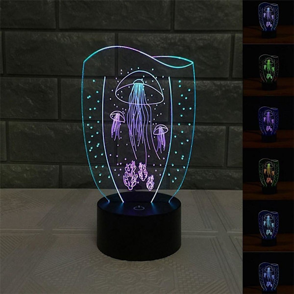 3D-optinen illuusio meduusa värikäs valotehoste Touch