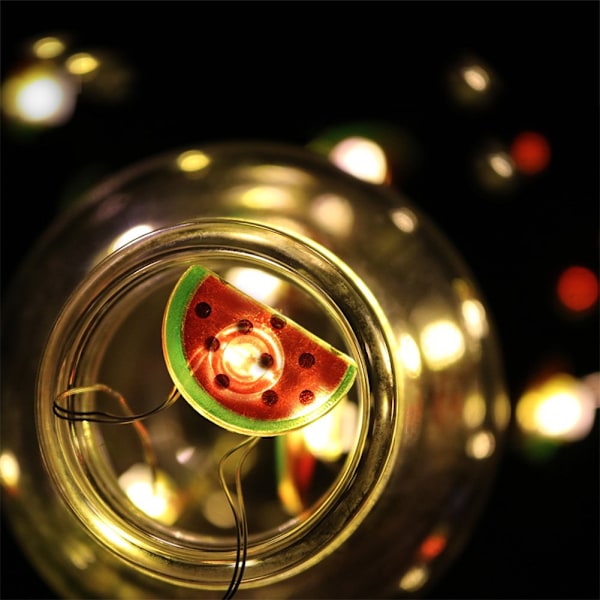 2m/6,6ft 20 LED Söta Vattenmelon Fairy String Lights - Varmvit Dekoration för Barnrum