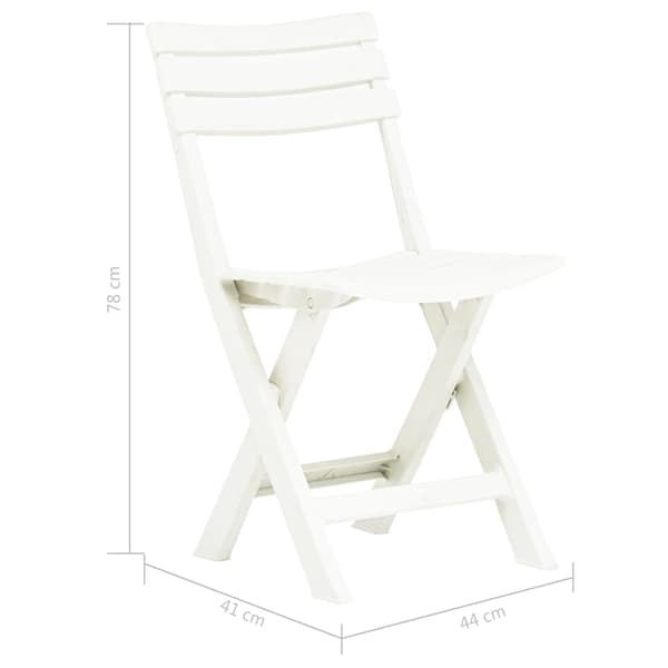 【YD】vidaXL Foldbare havestole 2 stk. plast hvid White Vit