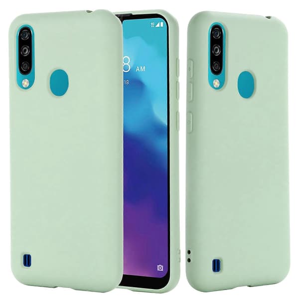 Til ZTE A7 2020 Ensfarget Flytende Silikon Støtsikkert Full Deksel Green