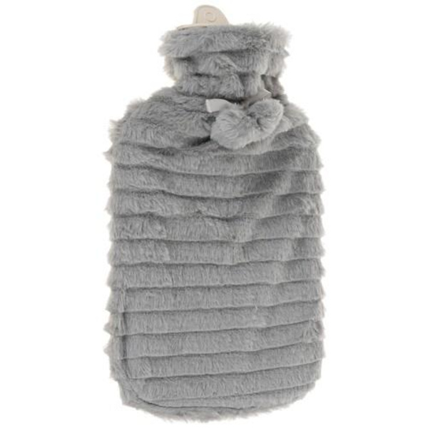 Suuri kuumavesipullo 2L kumia ja muhkea cover. gray