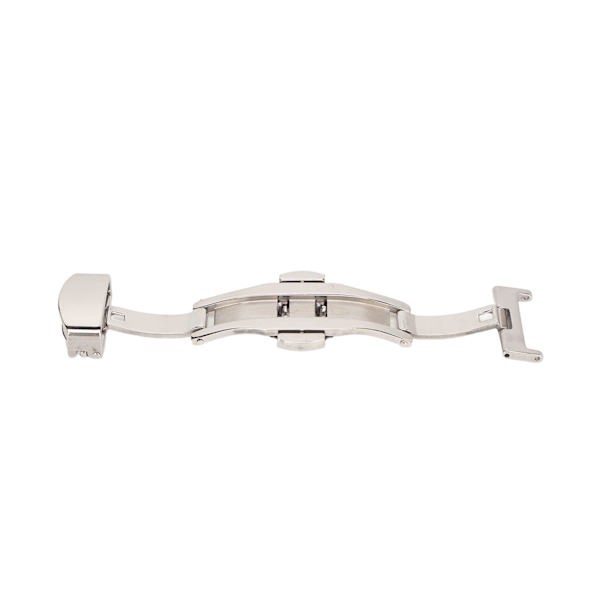 Högglanspolerat silverfärgat spänne i rostfritt stål för klockarmband - Ergonomiskt klockspänne som reservdel för urmakare (16mm)