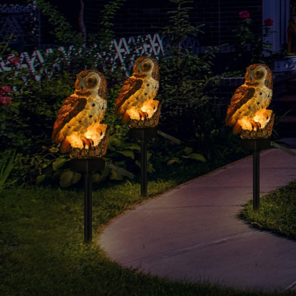 Owl Shape Light LED Solar Garden Light Ugle Lawn Lamp Vandtæt Solar LED Lights Utomhusbelysning Nattljus Dekorativt