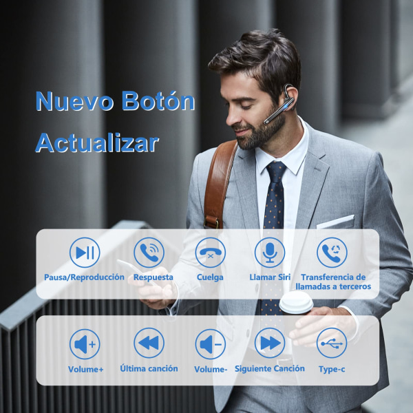 Kuulokkeet Bluetooth 5.1 Dual-Mic CVC 8.0 kohinanvaimennus Svart