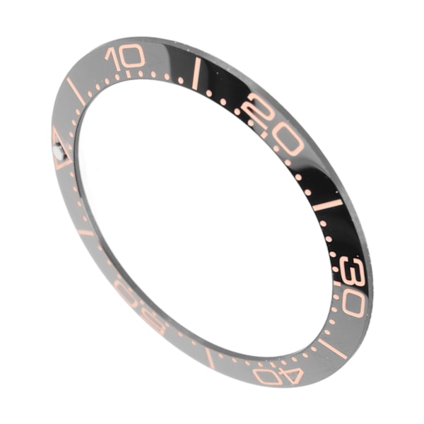 Keramisk Klockring - 38mm Professionell Bezel Insats Ersättningsdel för Urmakare med Svart Bas och Roséguldsiffror