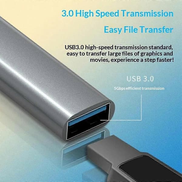 (Ny) HC-77 Bærbar USB-C / USB-A Plug HUB USB3.0 og 3 x USB 2.0 Dockingstasjon i aluminiumslegering Not Specified