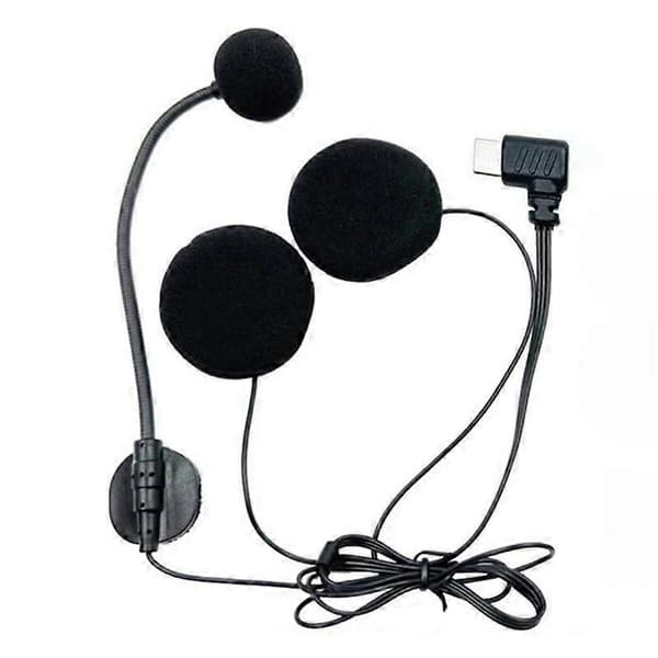 Typ-C armbåge motorcykel halvhjälm intercom headset mikrofon Svart