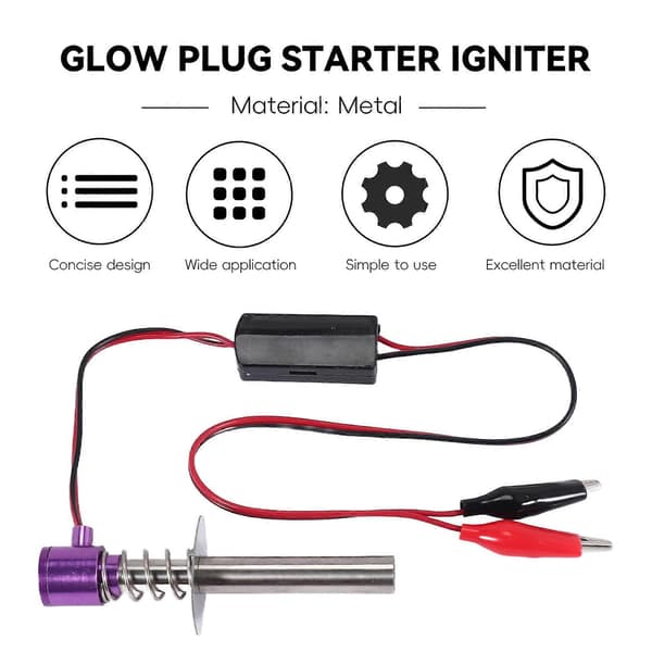 【YD】Gløderørsstarter Tænder Opgraderet 6V -24V Elektronisk til HSP Nitro RC Bil Lilla
