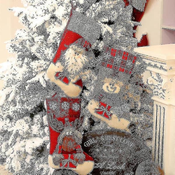 Julstrumpa Stor Presentpåse Godispåse Hem Fönster Eldstadsdekoration Snowman