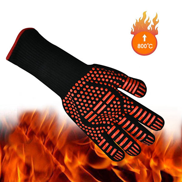 1 par brandbeständiga mikrovågsugnshandskar med hög temperaturbeständighet och flamskyddande egenskaper