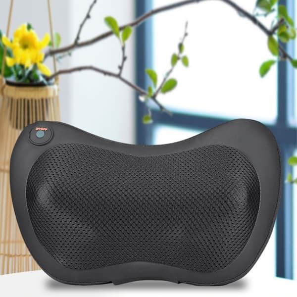 Massage Pillow With Heat Black 1000