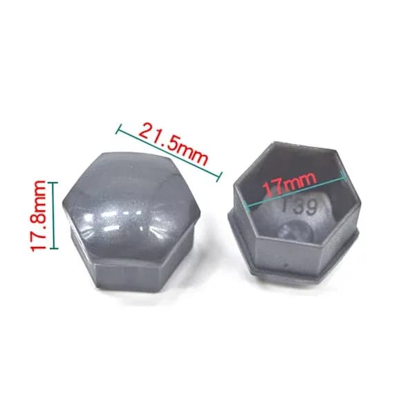 [YD]17 mm Nut Covers, 20 pcs 17 mm Bolt Nut Covers, Hexagonal Protective Caps for Wheel Nuts, Universal 17 mm Bolt Covers (Grey)