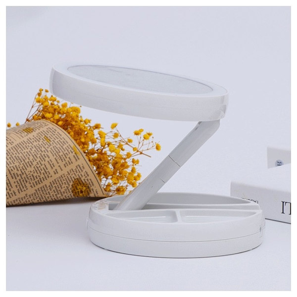 USB Led Mirror Makeup Vit Sminkspegel med Light10X white