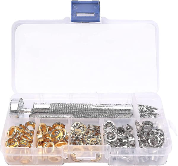 【YD】100 pcs Eyelet Set, 6mm Metal Sewing Eyelets with 3 Eyelet Tools