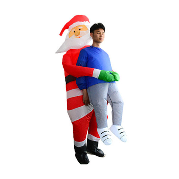 Tomte som håller Halloween Uppblåsbar Dräkt Semesterfest Rolig Scenföreställning Uppblåsbar Dräkt