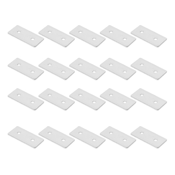 20-pakks Flat Mending Plates i Karbonstål - Reparasjonskoblinger for Aluminiumprofiler 2860