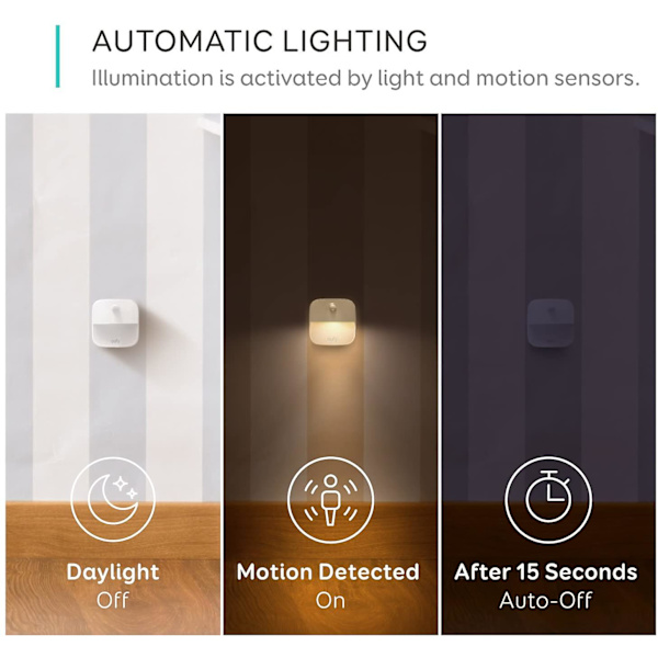 6st Nattljus Varmvit Led Rörelsesensor Energieffektiv Warm White