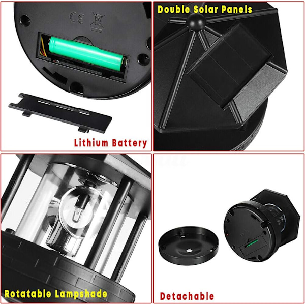 Solar Lighthouse Vanntett LED Roterende Lighthouse Light