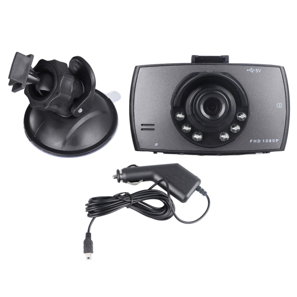 2,2-tums Dashcam 1080P HD-bilkamera med LCD-skärm Parkeringsläge G Sensor Loop Recording Rörelsedetektering
