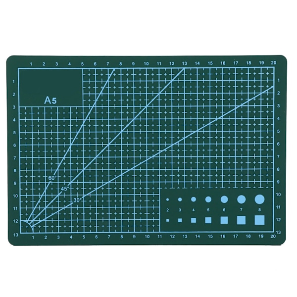 A5 Itsekorjautuva Kestävä PVC Leikkuualusta Käsintehtyihin DIY-projekteihin - Vihreä Leikkuualusta