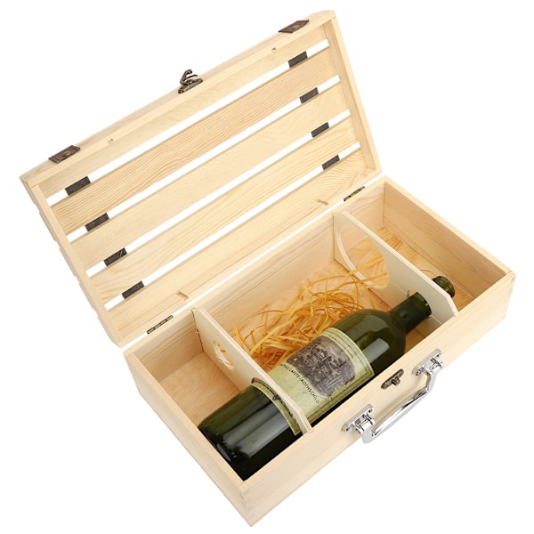 Elegant Hulten Trevinboks for To Flasker Rødvin - Slank Rett Bar Design