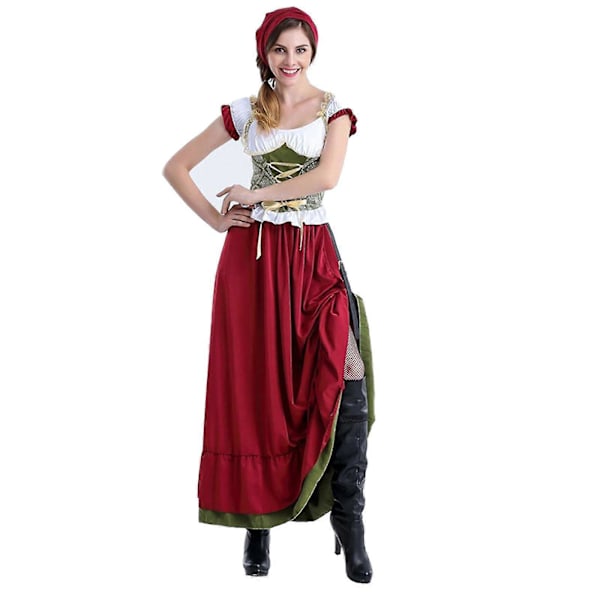 Oktoberfest costumes for women, Halloween carnival Bavarian theme party dress S