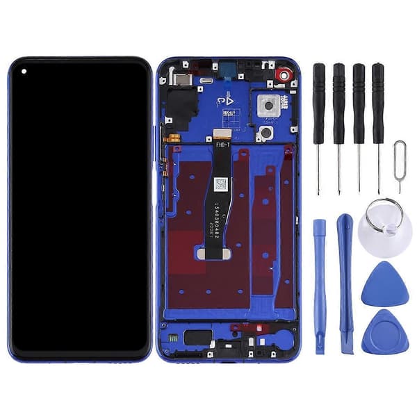 (Ny) LCD-skærm til Huawei Honor 20 / Nova 5T Digitizer Komplet Samling med Ramme Phantom Blue