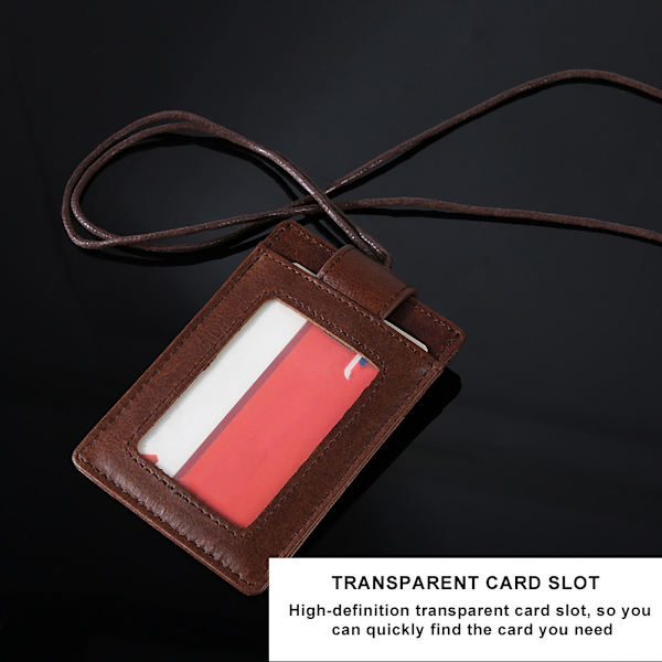 RFID-tunnistetta estävä henkilökortin pidike, lompakko, jossa on laitteistosaumat ja irrotettavat hihnat (kahvi)