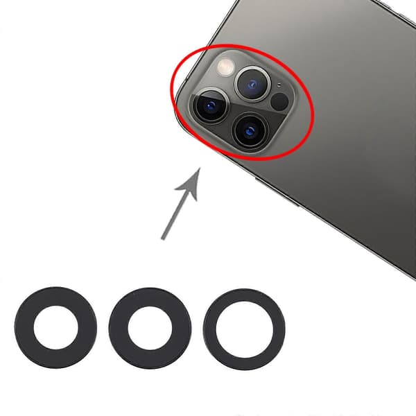 (Ny) Kameralinsedæksel til iPhone 12 Pro (Sort) Black