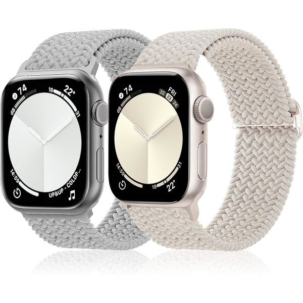 Sportrem Kompatibel med Apple Watch Rem 42mm 44mm 45mm 49mm, Ersättning, för Apple Watch iWatch Series 8 7 6 5 4 3 2 1 SE, 2 Pack.